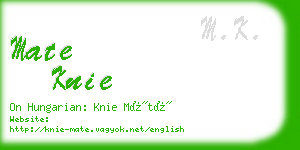 mate knie business card